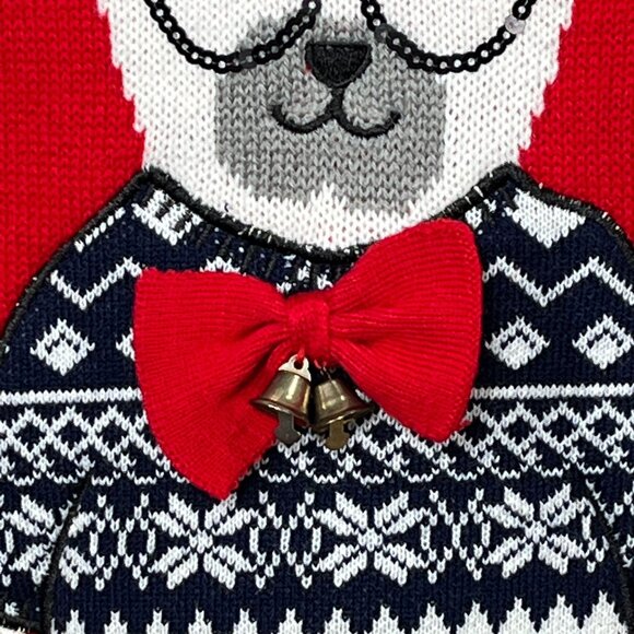 New Directions Sweater Womens Large Ugly Christmas Top Knit Holiday Party Winter - Picture 5 of 11